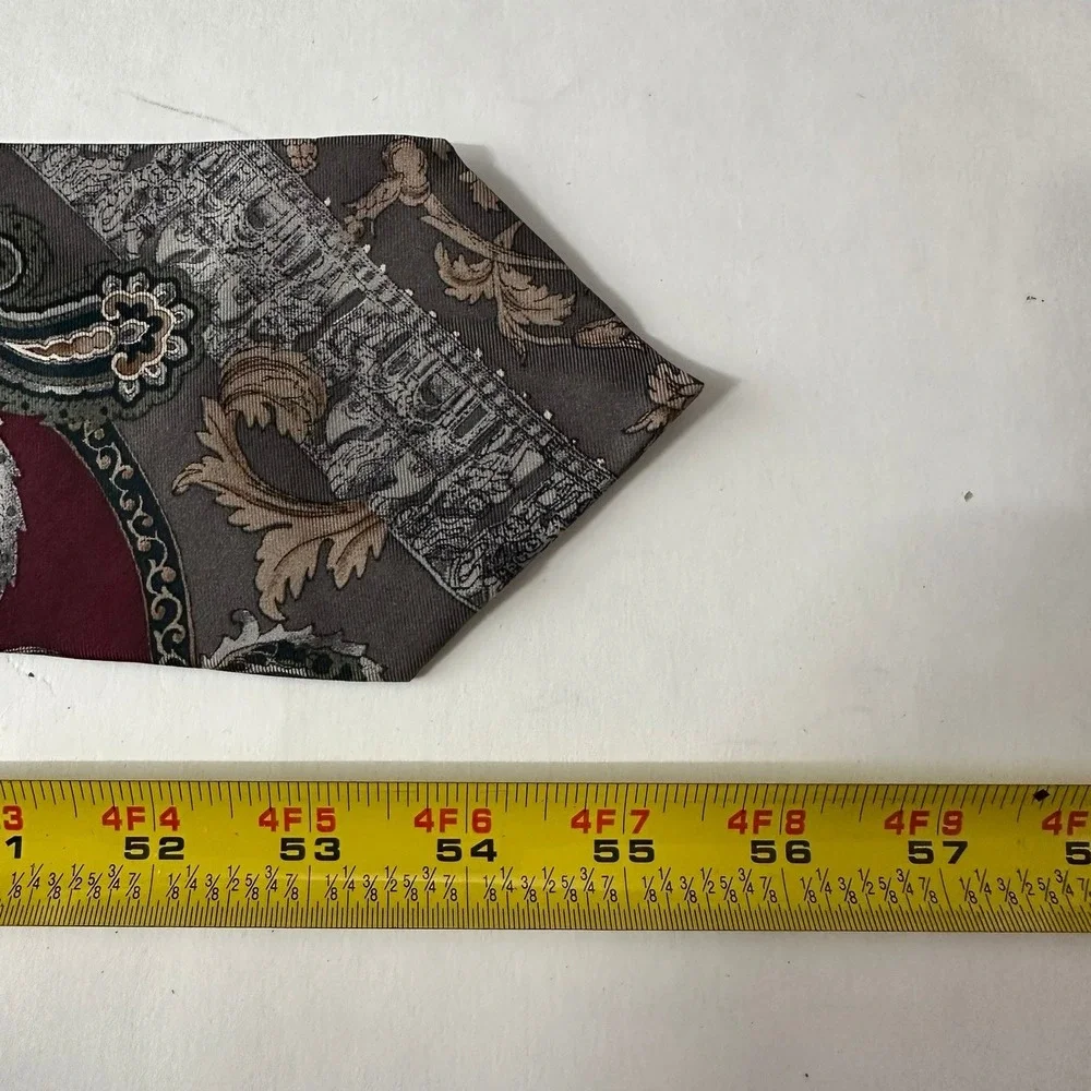 Mens Handmade Silk Tie Paisley Baroque Orante Academia Sophisticated Classic